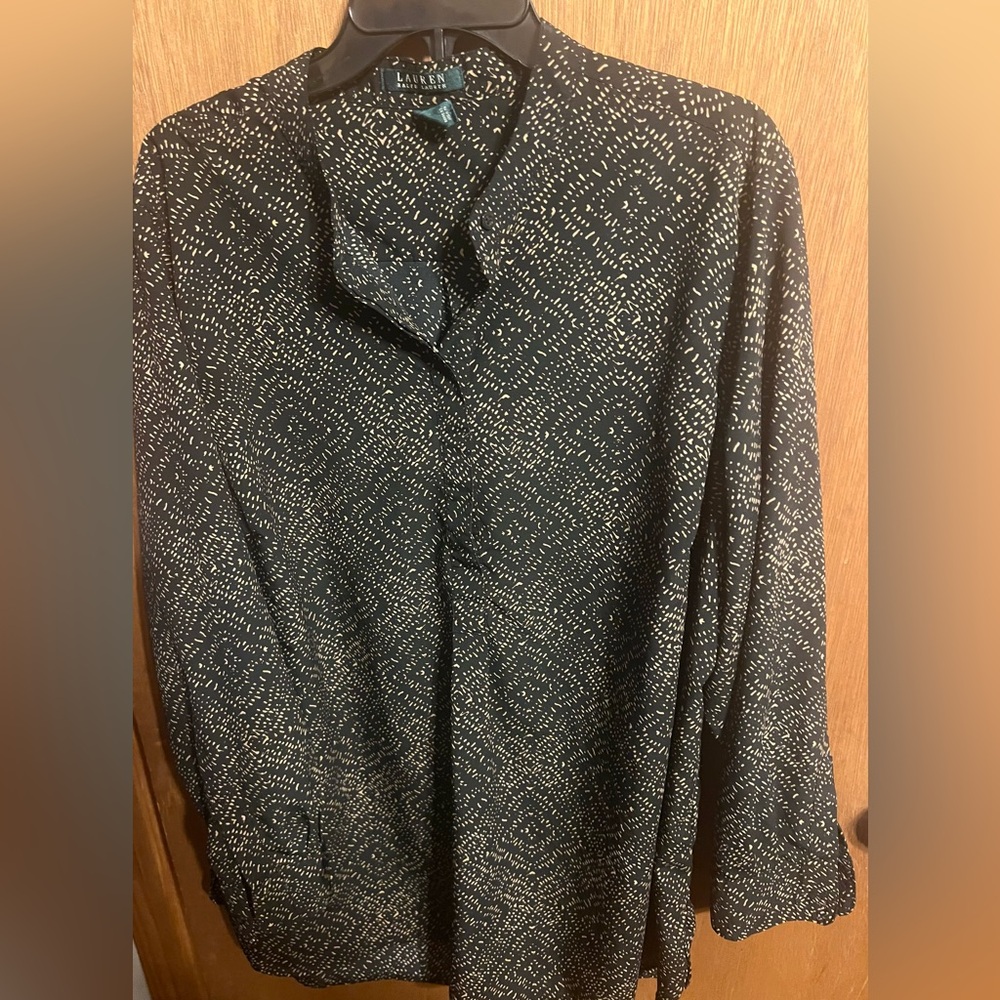 Lauren Ralph Lauren Black Long Sleeve Blouse size 2X